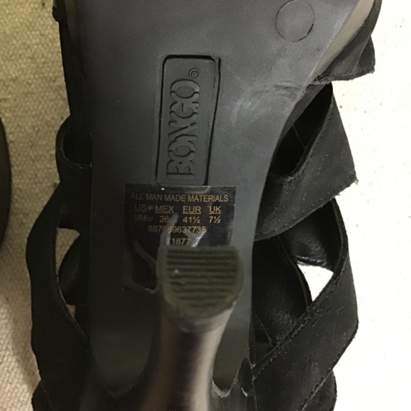 Bongo Women's Black Gladiator 4 in heels Sz. 9 GUC (flaws) - Picture 8 of 8